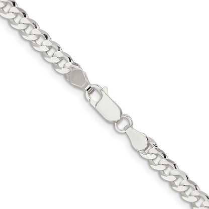 Sterlingsilber 4.5mm Konkav Abgeschrägt Panzer Halskette