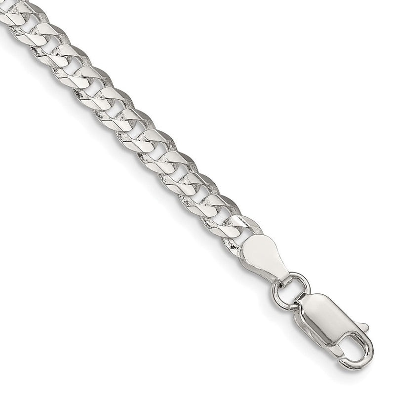 9 Zoll Sterlingsilber 4.5mm Konkav Abgeschrägt Panzer Gliederarmband