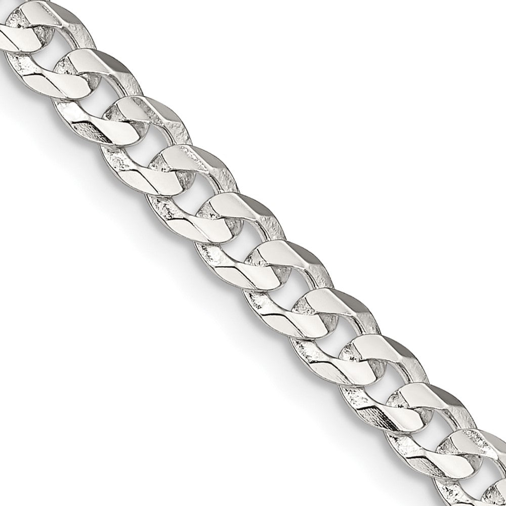 Sterlingsilber 4.5mm Konkav Abgeschrägt Panzer Halskette