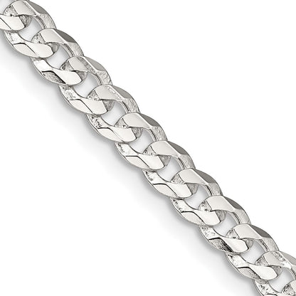 Sterlingsilber 4.5mm Konkav Abgeschrägt Panzer Halskette