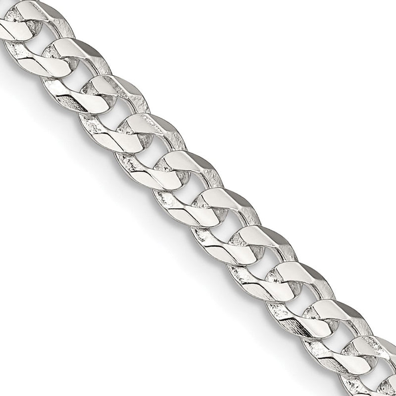 Sterlingsilber 4.5mm Konkav Abgeschrägt Panzer Halskette