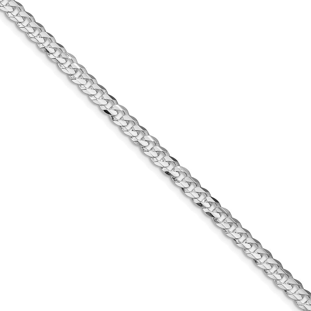 Sterlingsilber Rhodiniert 4.5mm Konkav Abgeschrägt Panzer Kette