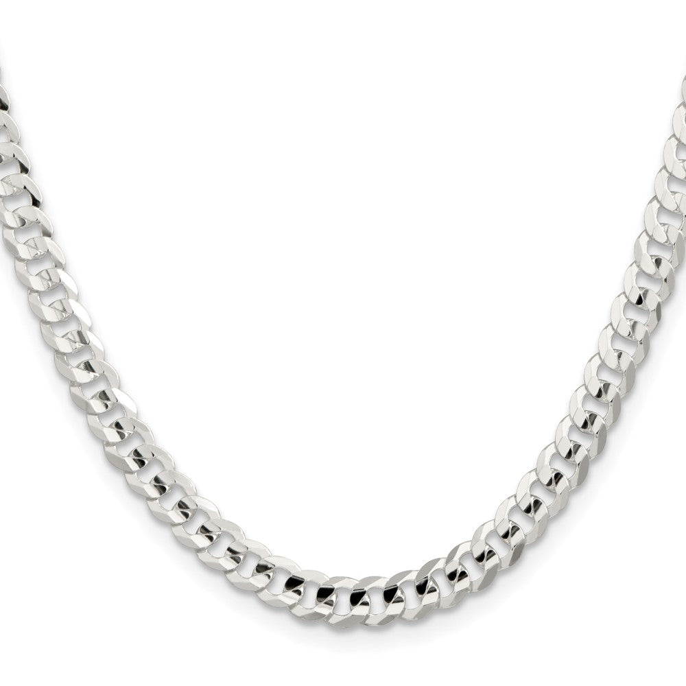 Sterlingsilber 5.65mm Konkav Abgeschrägt Panzer Halskette