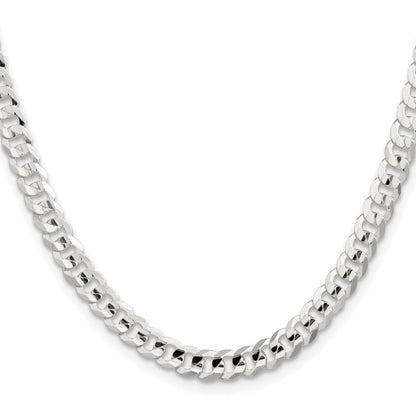 Sterlingsilber 5.65mm Konkav Abgeschrägt Panzer Halskette
