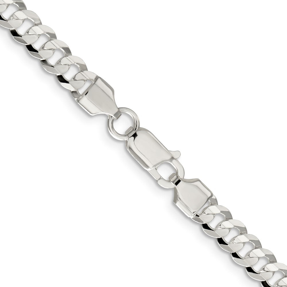 Sterlingsilber 5.65mm Konkav Abgeschrägt Panzer Halskette