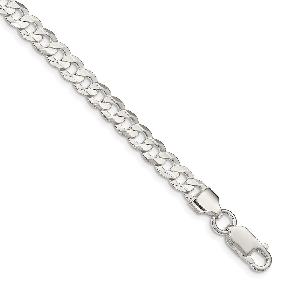 Sterlingsilber 5.65mm Konkav Abgeschrägt Panzer Gliederarmband