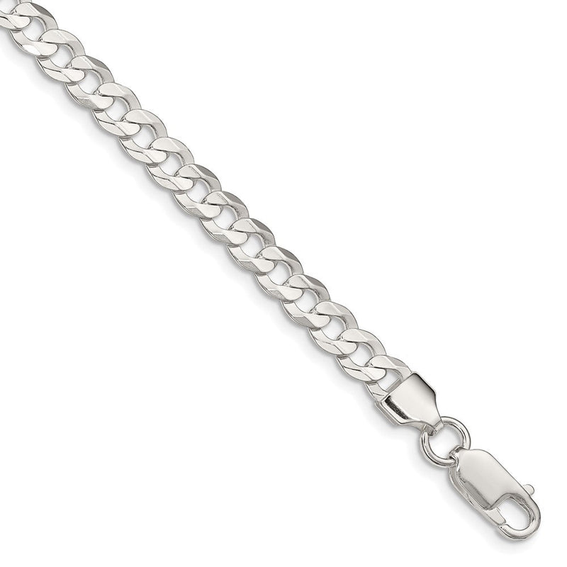 Sterlingsilber 5.65mm Konkav Abgeschrägt Panzer Gliederarmband