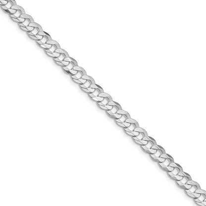 Sterlingsilber Rhodiniert 5.65mm Konkav Abgeschrägt Panzer Kette
