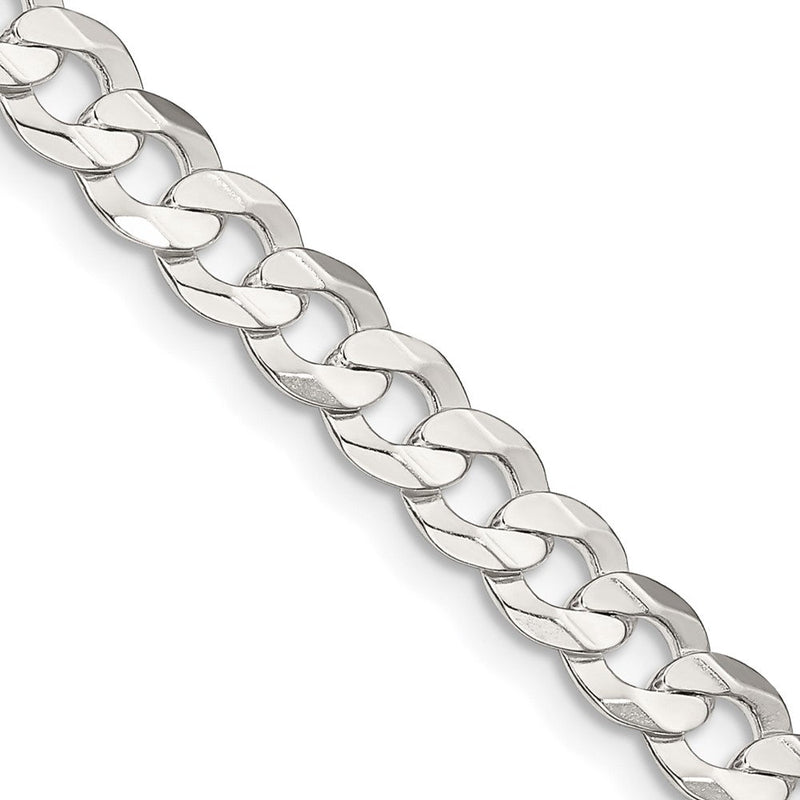Sterlingsilber 5.65mm Konkav Abgeschrägt Panzer Halskette