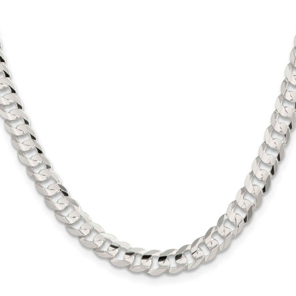 Sterlingsilber 6.75mm Konkav Abgeschrägt Panzer Halskette