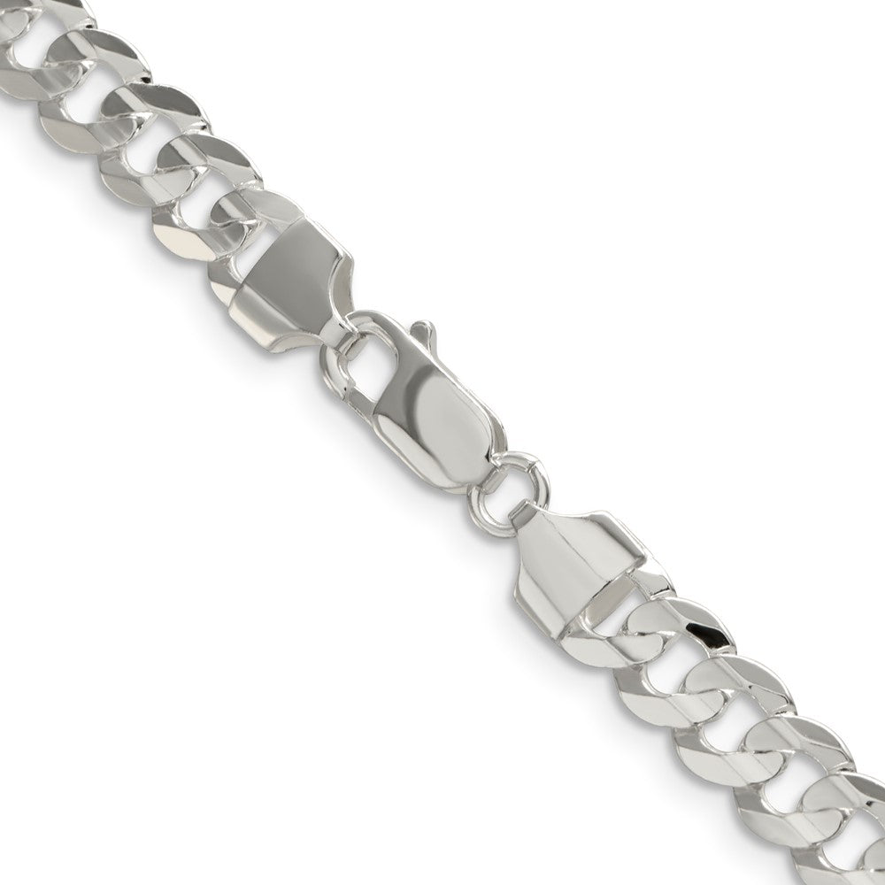 Sterlingsilber 6.75mm Konkav Abgeschrägt Panzer Halskette