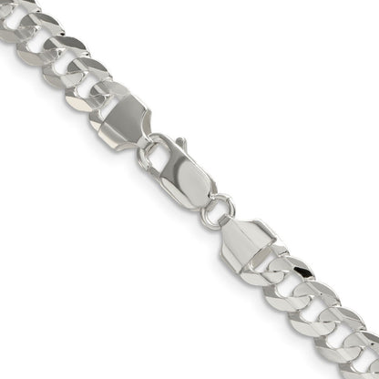 Sterlingsilber 6.75mm Konkav Abgeschrägt Panzer Halskette