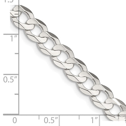 Sterlingsilber 6.75mm Konkav Abgeschrägt Panzer Halskette
