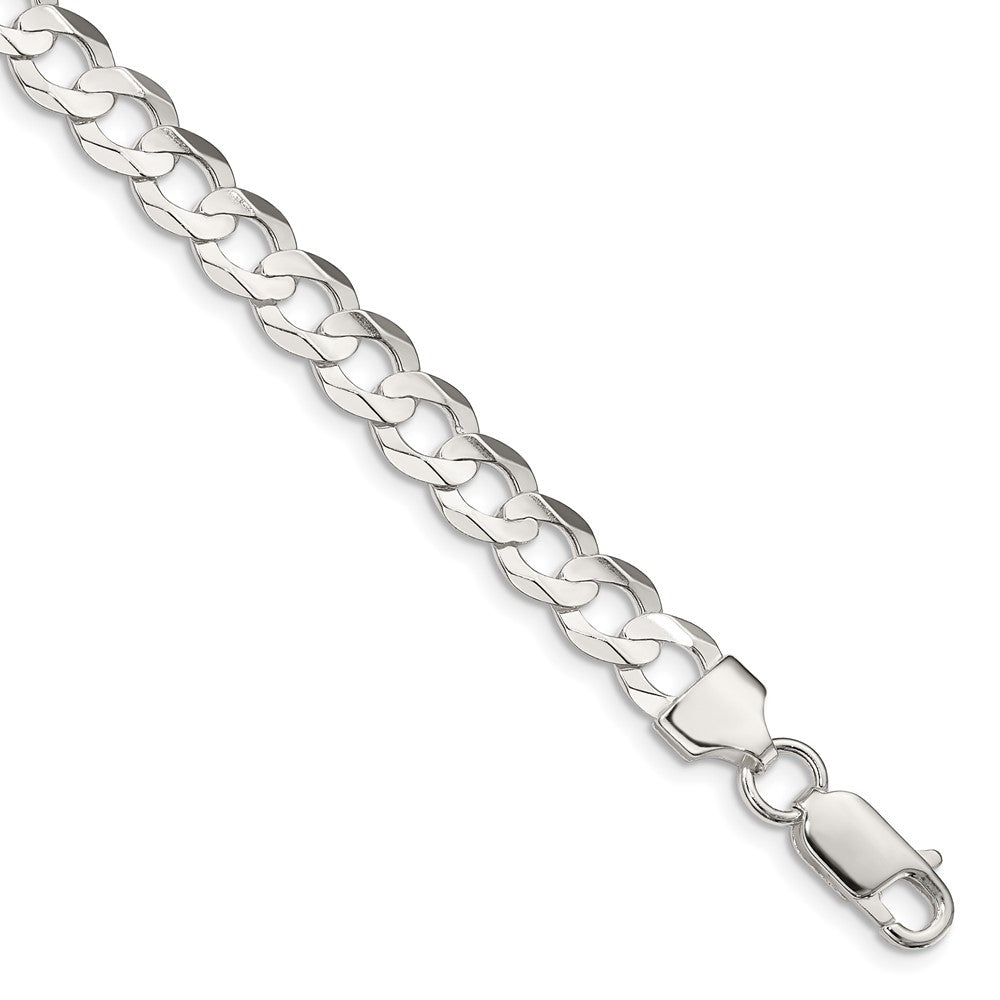 Sterlingsilber 6.75mm Konkav Abgeschrägt Panzer Gliederarmband