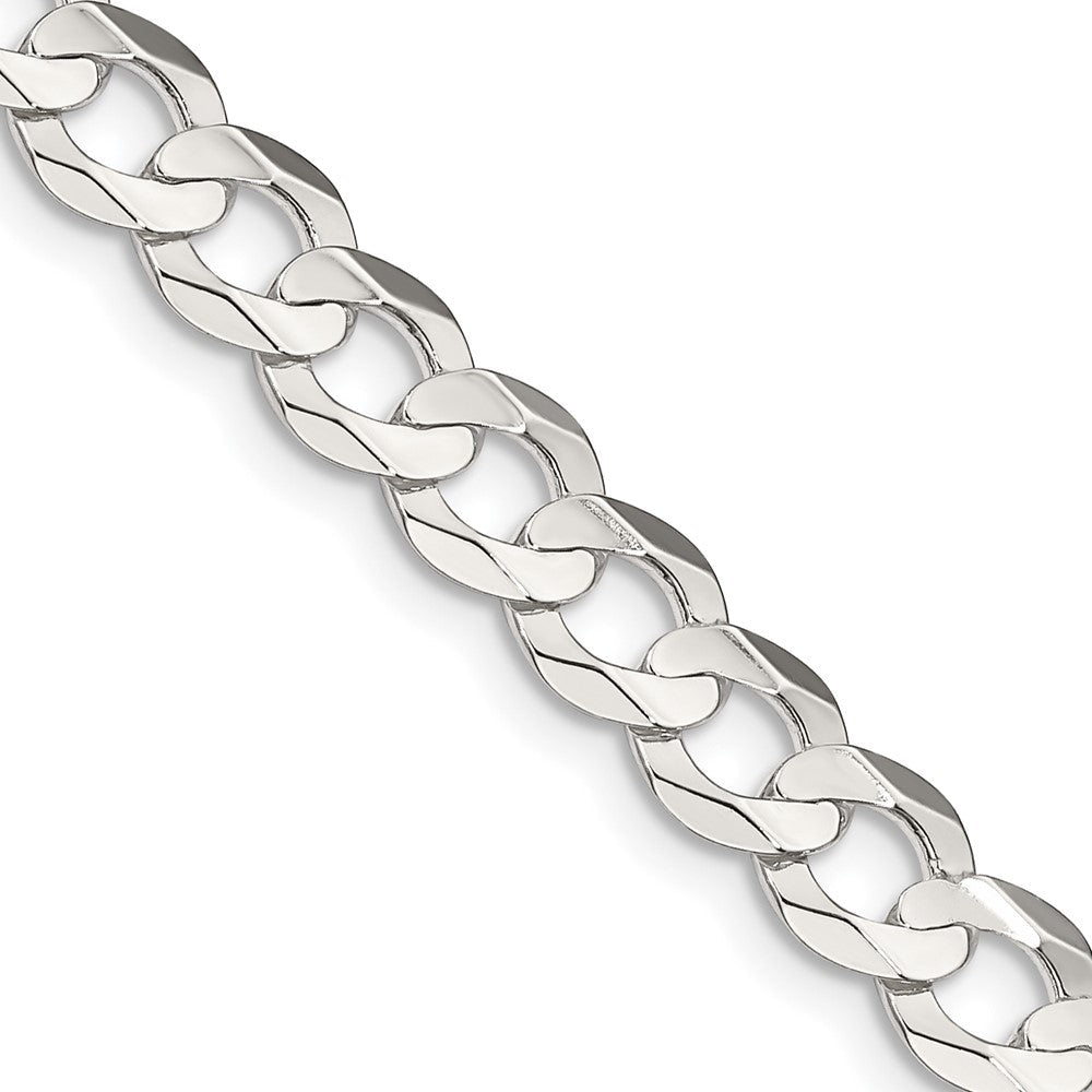 Sterlingsilber 6.75mm Konkav Abgeschrägt Panzer Halskette