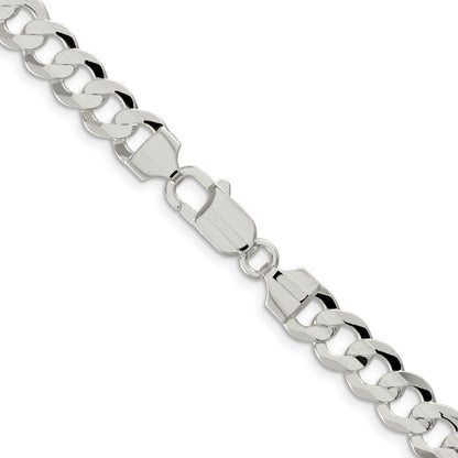 Sterlingsilber 7.8mm Konkav Abgeschrägt Panzer Halskette