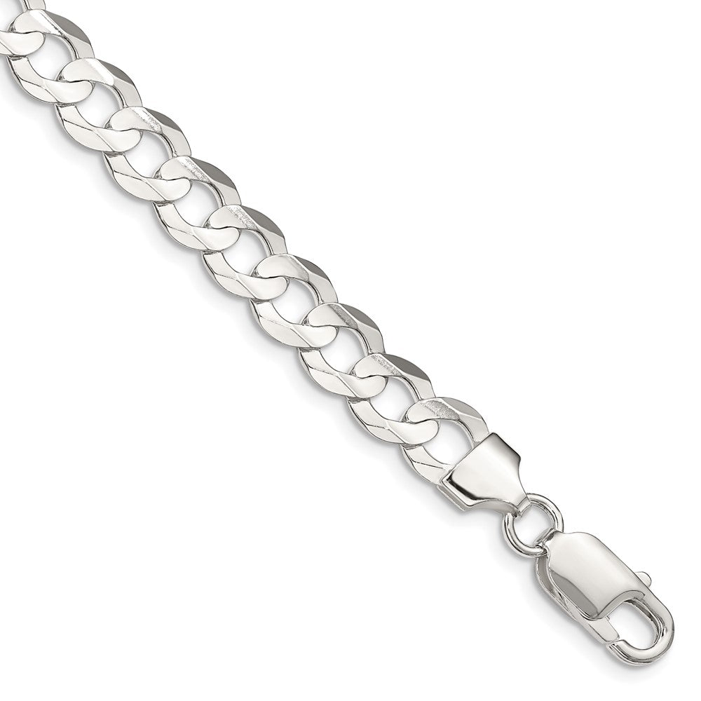 Sterlingsilber 7.8mm Konkav Abgeschrägt Panzer Gliederarmband