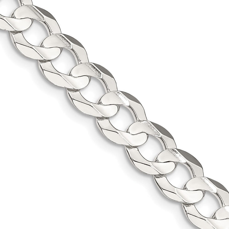 Sterlingsilber 7.8mm Konkav Abgeschrägt Panzer Halskette