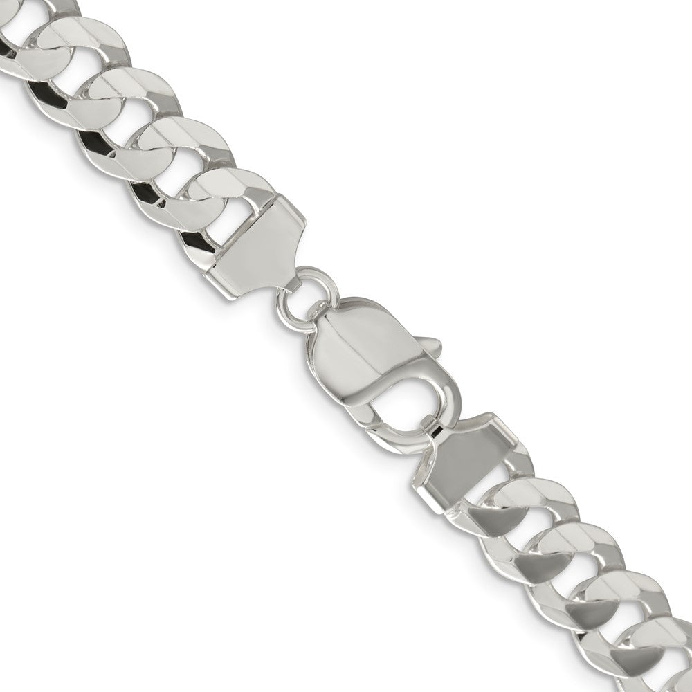 Sterlingsilber 9.75mm Konkav Abgeschrägt Panzer Halskette