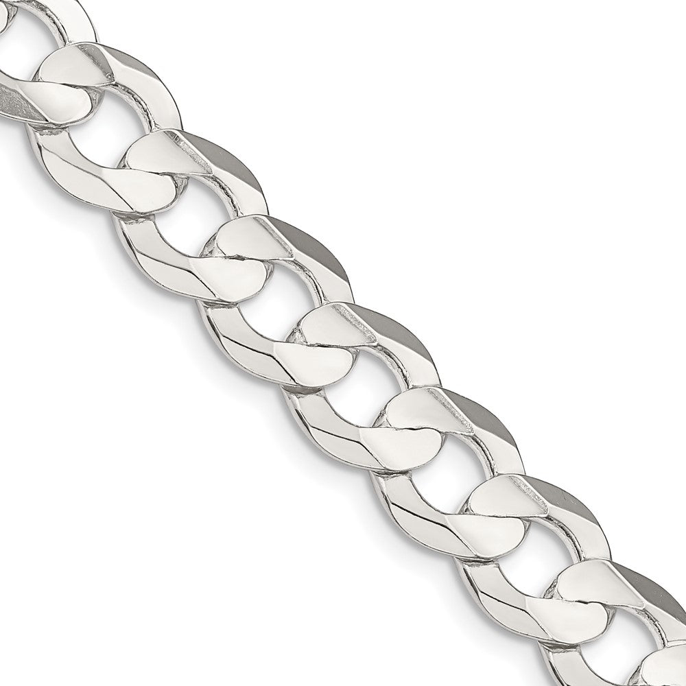 Sterlingsilber 9.75mm Konkav Abgeschrägt Panzer Halskette