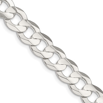 Sterlingsilber 9.75mm Konkav Abgeschrägt Panzer Halskette