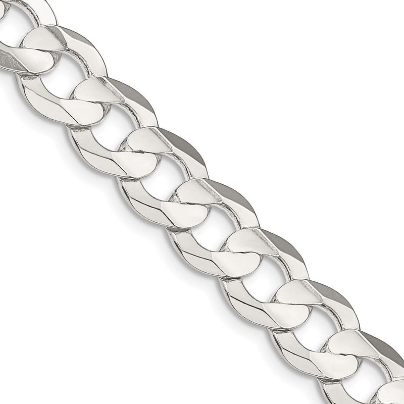 Sterlingsilber 9.75mm Konkav Abgeschrägt Panzer Halskette
