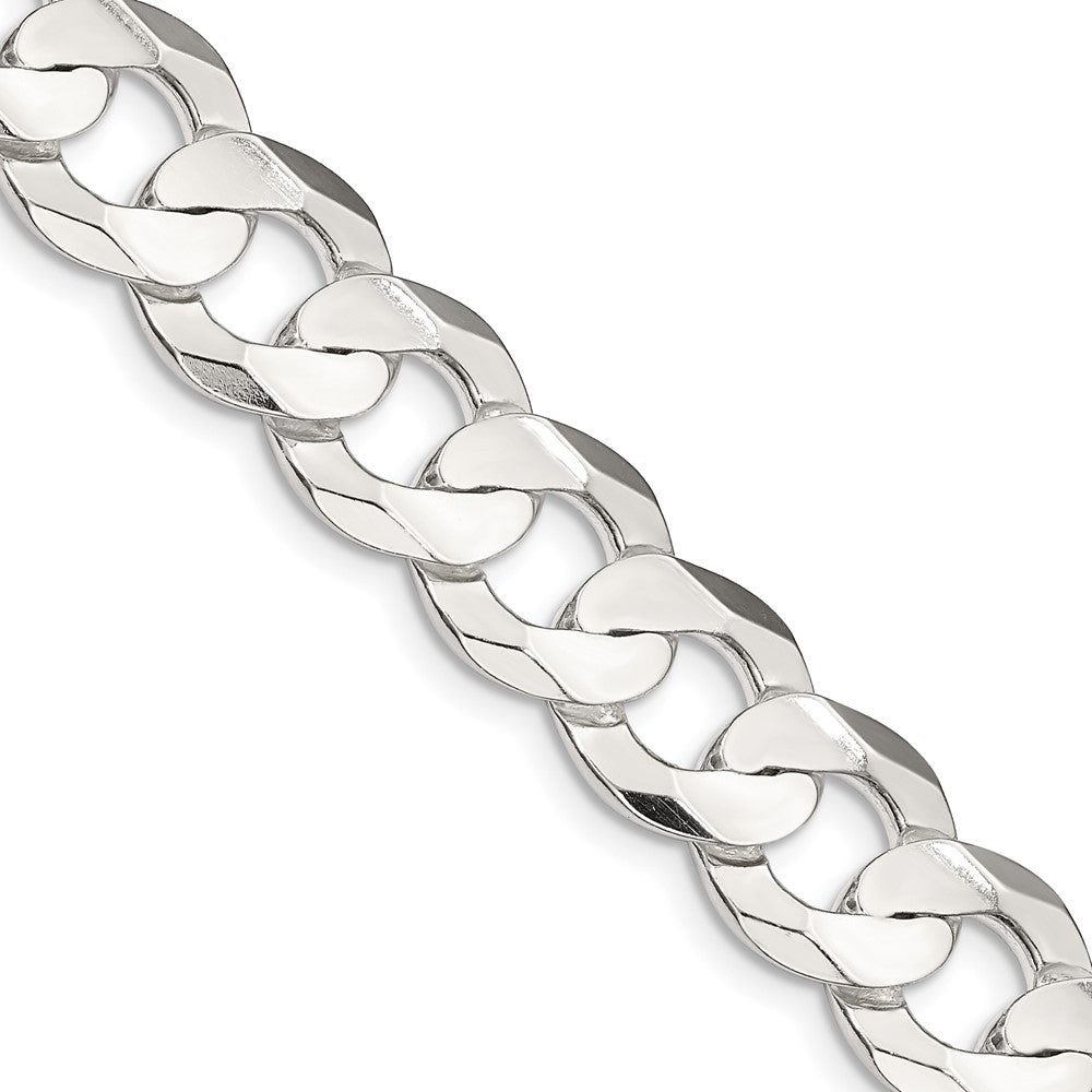 Sterlingsilber 11.9mm Konkav Abgeschrägt Panzer Halskette