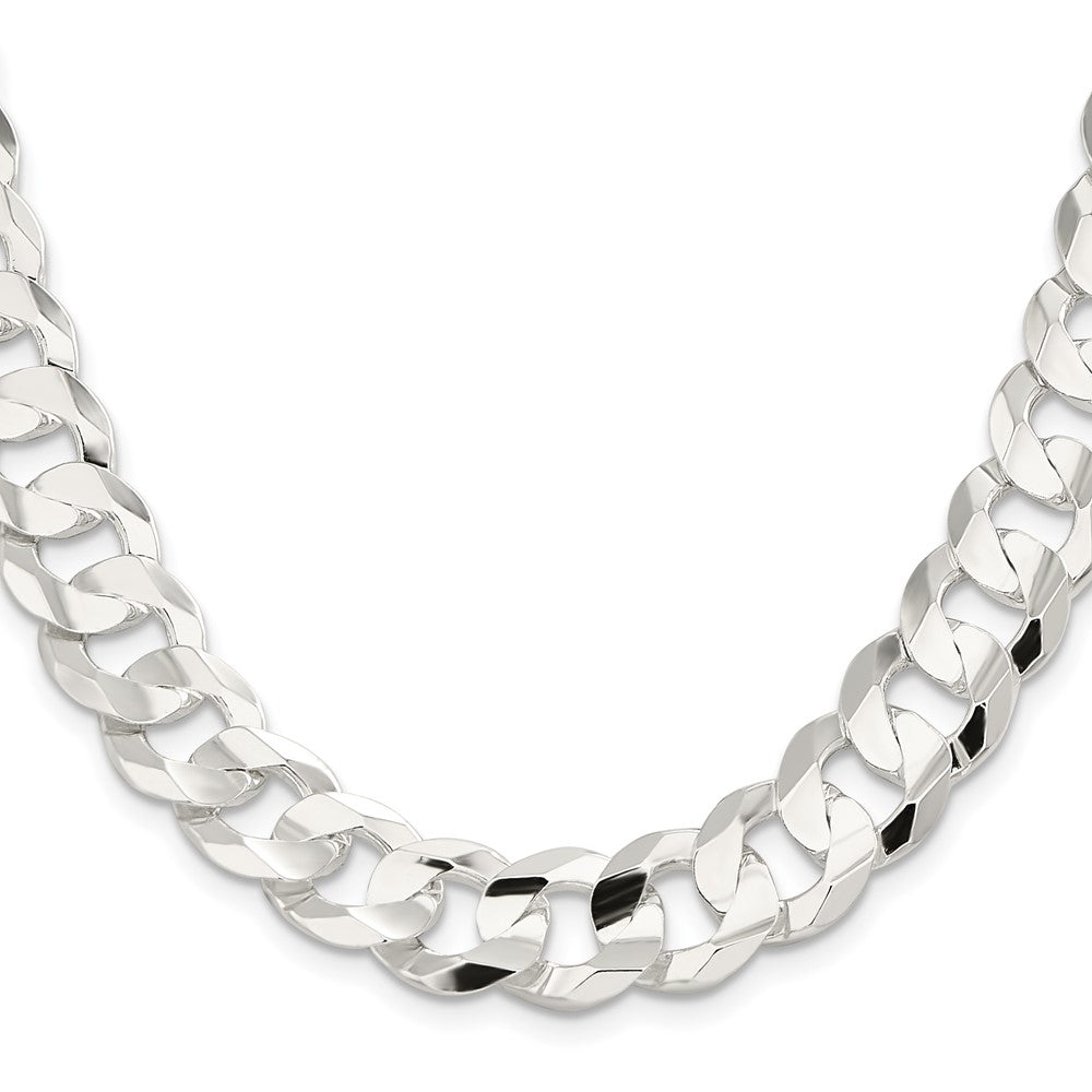 Sterlingsilber 14.0mm Konkav Abgeschrägt Panzer Halskette