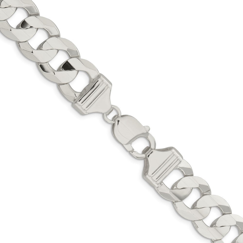 Sterlingsilber 14.0mm Konkav Abgeschrägt Panzer Halskette
