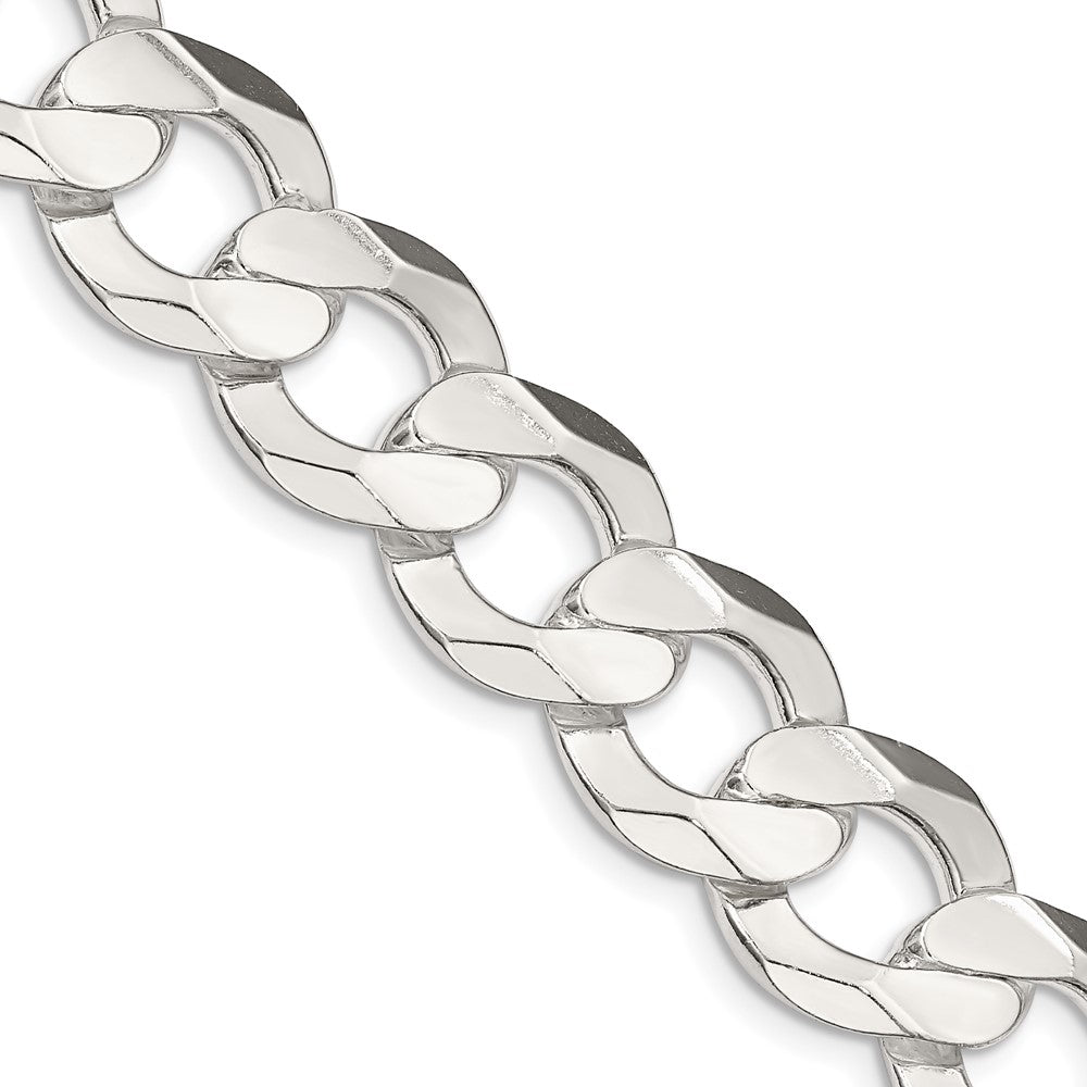 Sterlingsilber 14.0mm Konkav Abgeschrägt Panzer Halskette