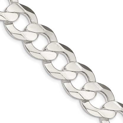 Sterlingsilber 14.0mm Konkav Abgeschrägt Panzer Halskette