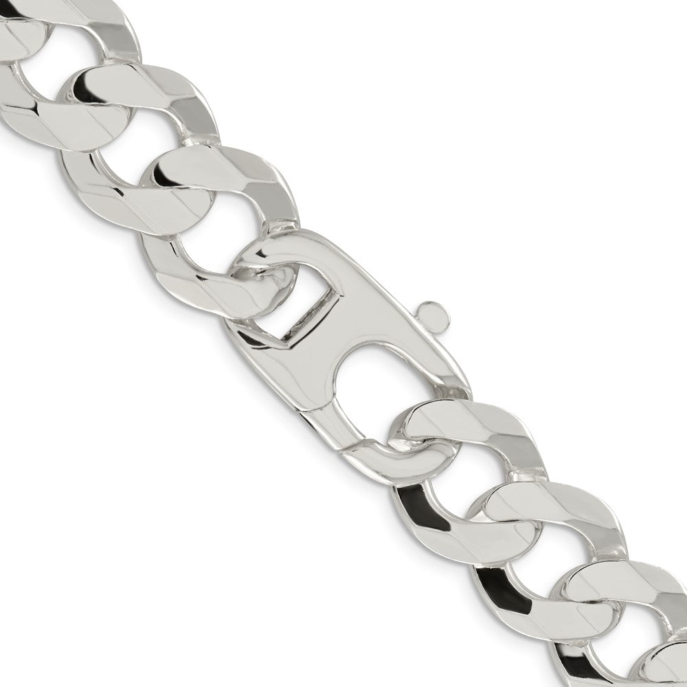 Sterlingsilber 15.75mm Konkav Abgeschrägt Panzer Halskette