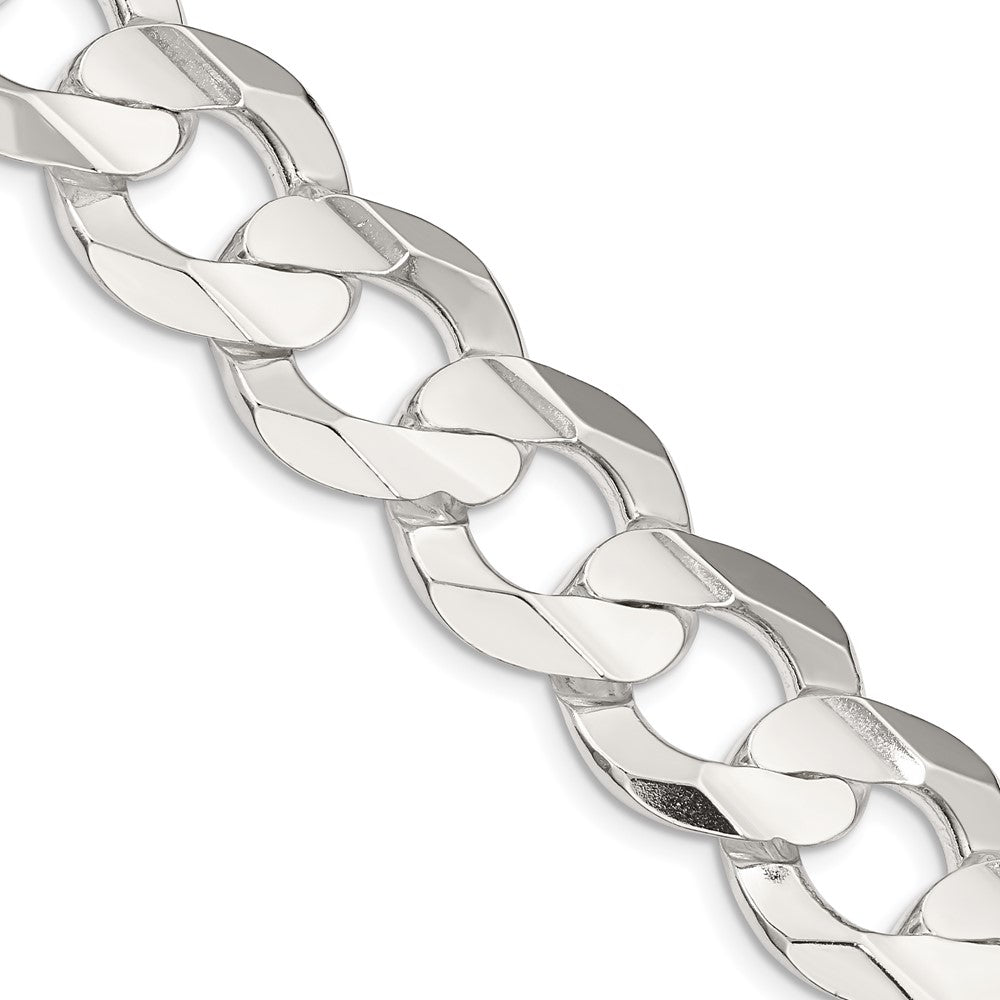 Sterlingsilber 15.75mm Konkav Abgeschrägt Panzer Halskette