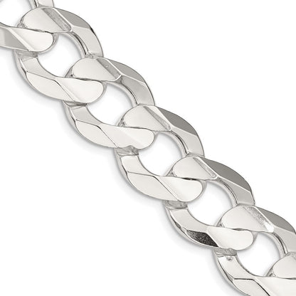 Sterlingsilber 15.75mm Konkav Abgeschrägt Panzer Halskette