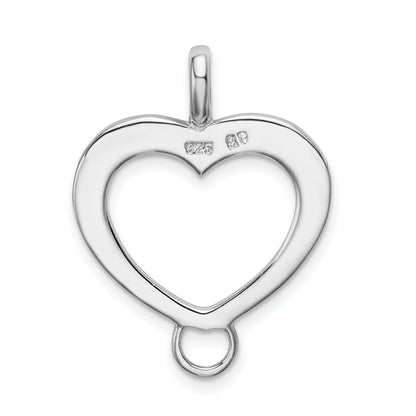 Sterlingsilber Amore La Vita Rhodiniert Poliert Offen Herz Charm Carrier Anhänger