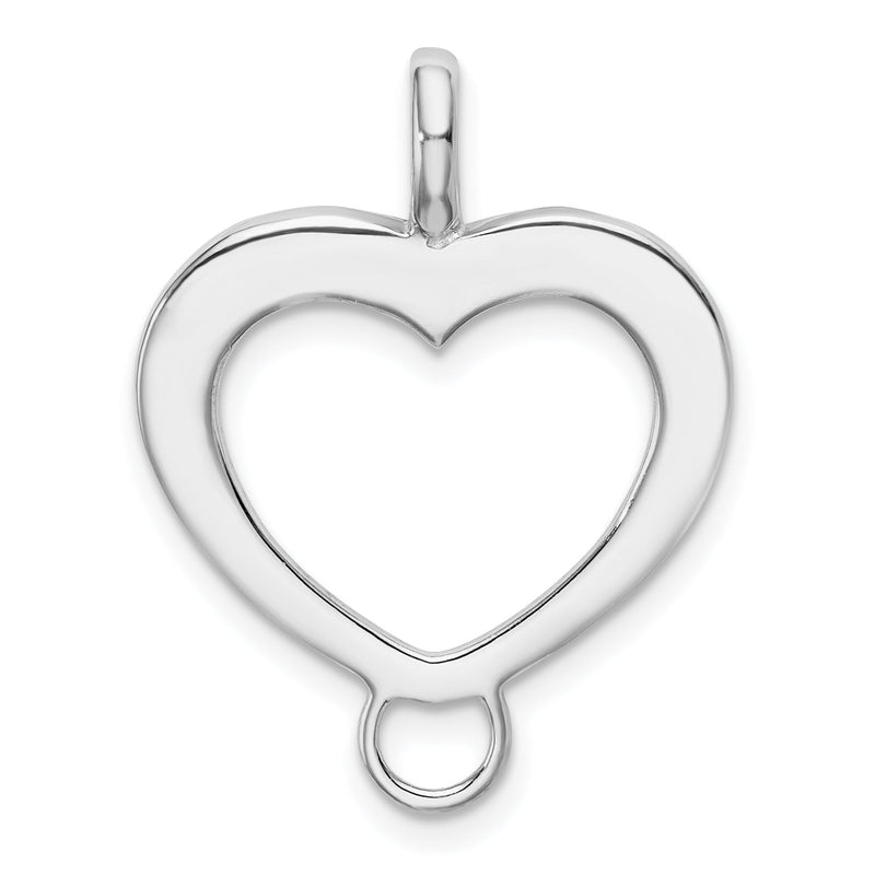 Sterlingsilber Amore La Vita Rhodiniert Poliert Offen Herz Charm Carrier Anhänger