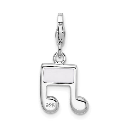 Sterlingsilber Amore La Vita Rhodiniert Poliert Rosa Blau und Gelb Kristall From Swarovski Musik Note Charm mit Fantasie Karabinerverschluss