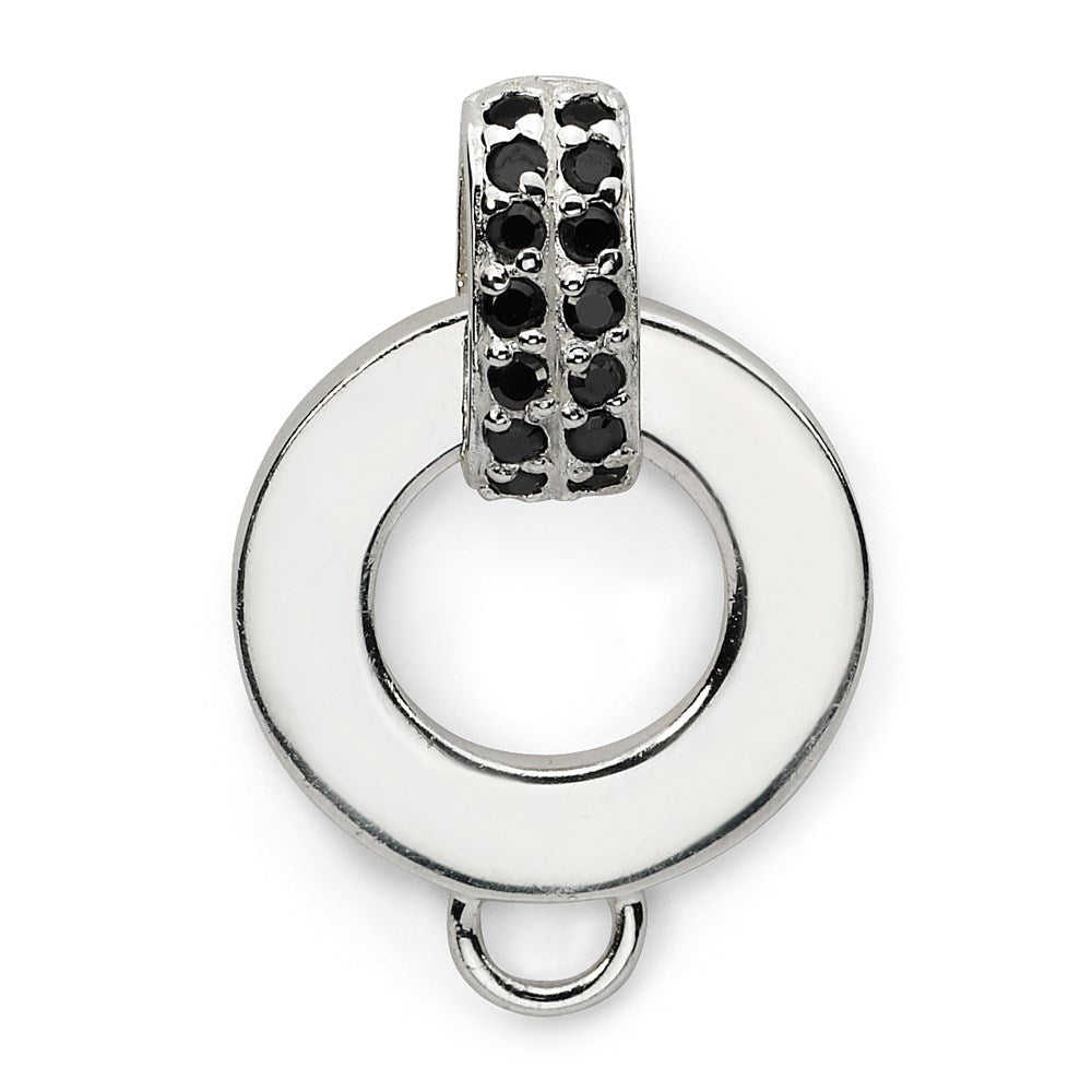Sterlingsilber Schwarz und Weiß Zirkonia Charm Halter Anhänger