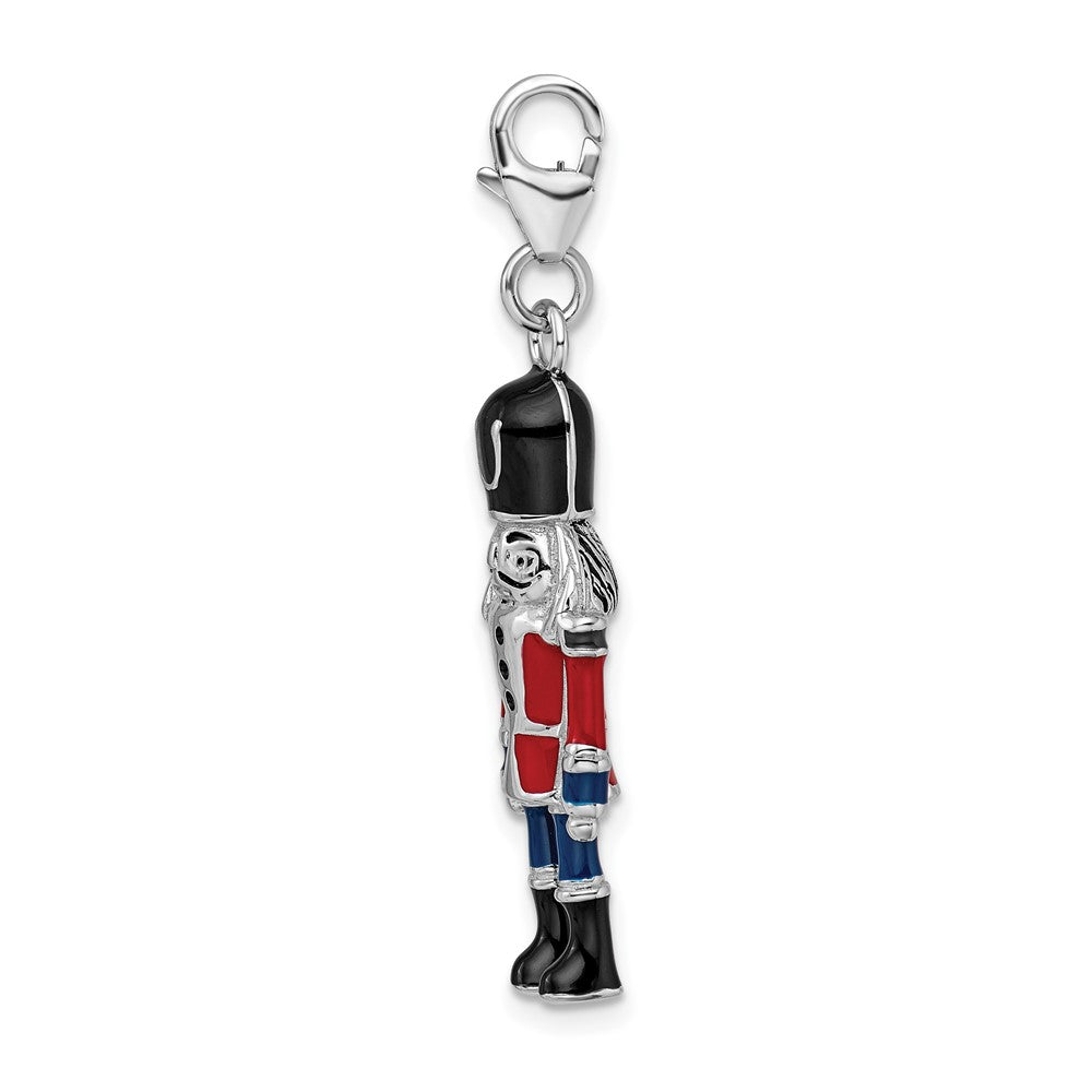 Sterlingsilber Amore La Vita Rhodiniert Poliert 3-d Emailliert Nut Cracker Charm mit Fantasie Karabinerverschluss