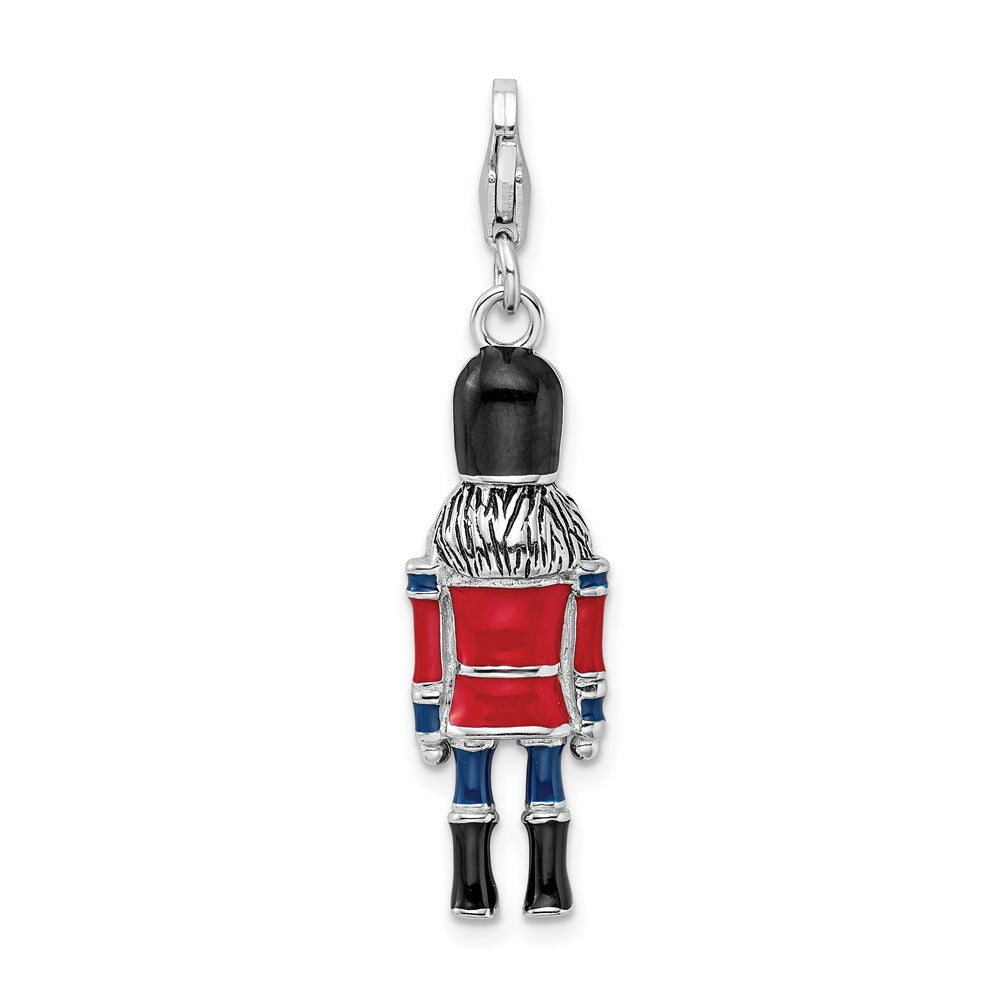 Sterlingsilber Amore La Vita Rhodiniert Poliert 3-d Emailliert Nut Cracker Charm mit Fantasie Karabinerverschluss