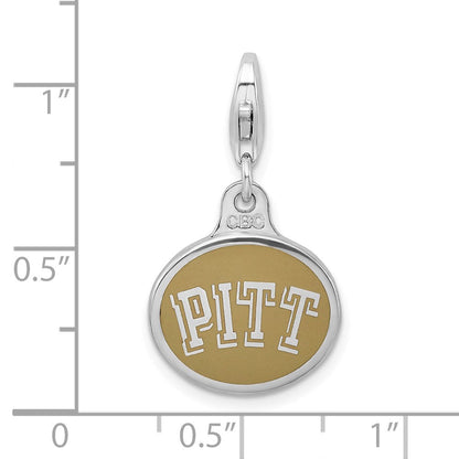 Sterlingsilber Emaille Universität. Of Pittsburgh mit Karabinerverschluss Charm