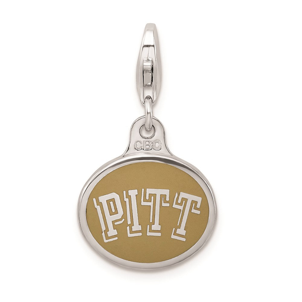 Sterlingsilber Emaille Universität. Of Pittsburgh mit Karabinerverschluss Charm