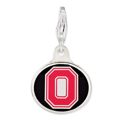 Sterlingsilber Emaille Ohio State Universität. mit Karabinerverschluss Charm