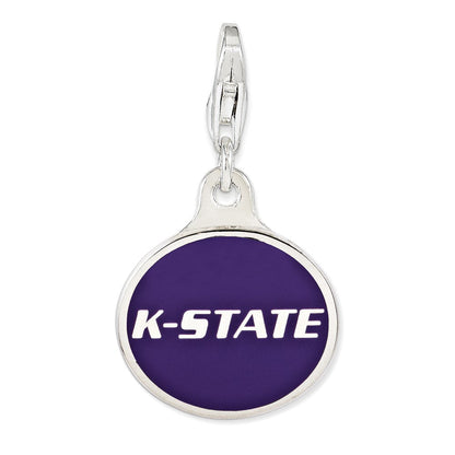 Sterlingsilber Emaille Kansas State Universität. mit Karabinerverschluss Charm