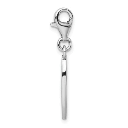 Sterlingsilber Amore La Vita Rhodiniert Poliert Emailliert Surf Board mit Blumen Karabinerverschluss Charm