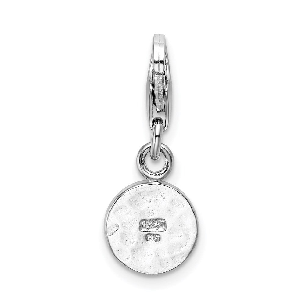 Sterlingsilber Rhodiniert Gehämmert Bewusstsein Schleife Karabinerverschluss Charm