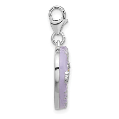 Sterlingsilber Amore La Vita Rhod-pl Emaille Princess Herz Picture Rahmen Charm