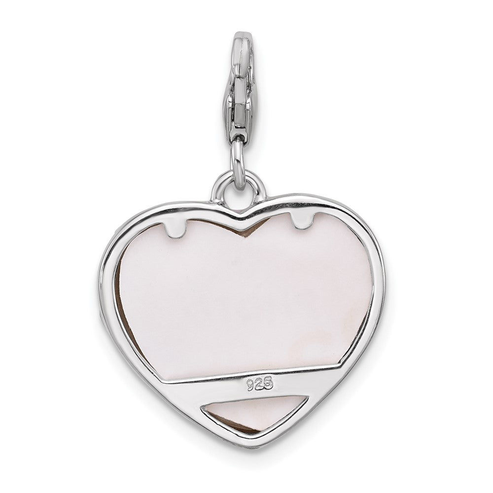 Sterlingsilber Amore La Vita Rhod-pl Emaille Princess Herz Picture Rahmen Charm