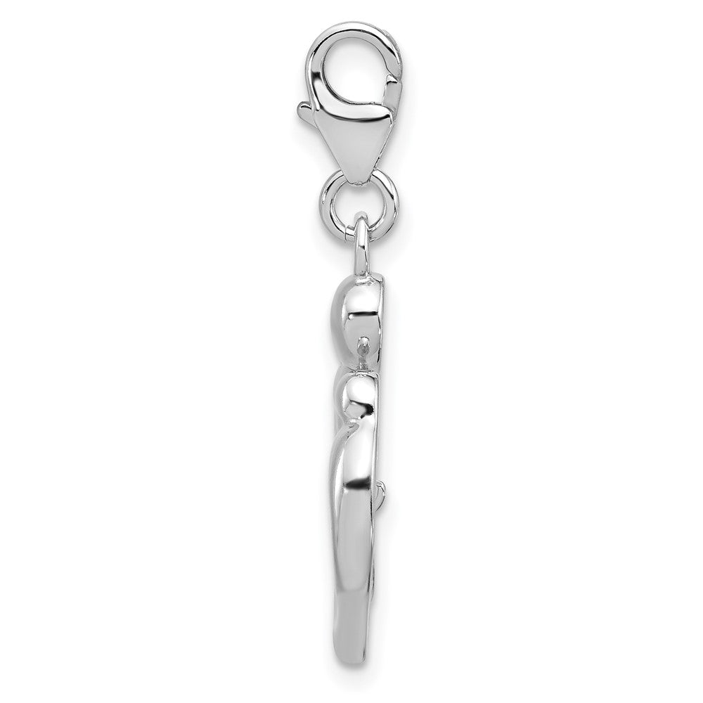 Sterlingsilber Amore La Vita Rhodiniert-pl Emaille Mama/child Wendbar Hängend Herz Charm