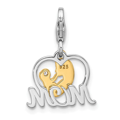 Sterlingsilber Amore La Vita Rhodiniert/vergoldet Zirkonia Mutter Liebe Mama Charm